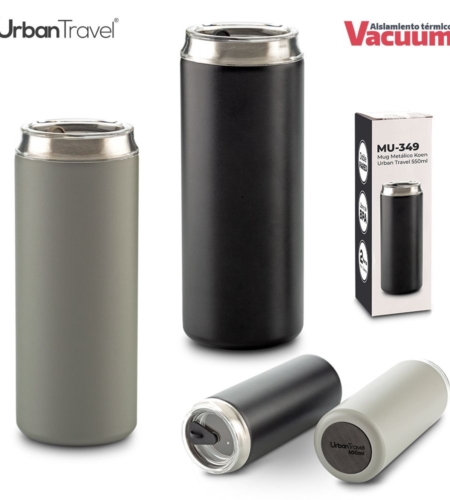 Ref. MU-349 Mug Metálico Koen Urban Travel 600ml