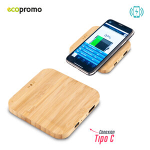 Ref. TE-463-1 Cargador Inalambrico Bamboo Square II