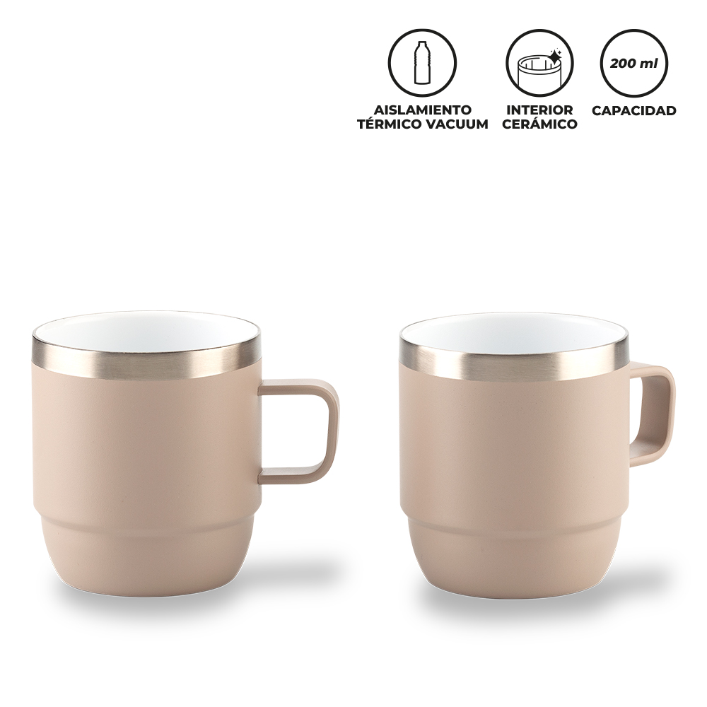 Ref. MU-410 SET DE MUGS METALICOS STYLOR 200mL - Imagen 3