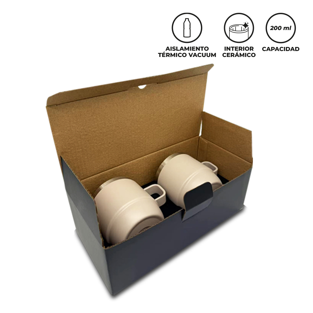 Ref. MU-410 SET DE MUGS METALICOS STYLOR 200mL - Imagen 2