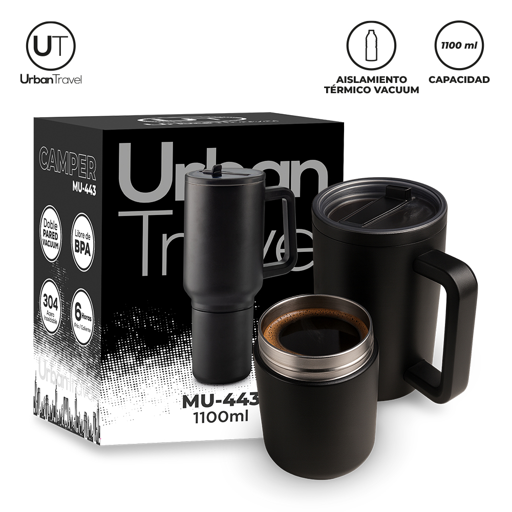 Ref. MU-443 MUG METALICO CAMPER URBAN TRAVEL 1100ml - Imagen 2