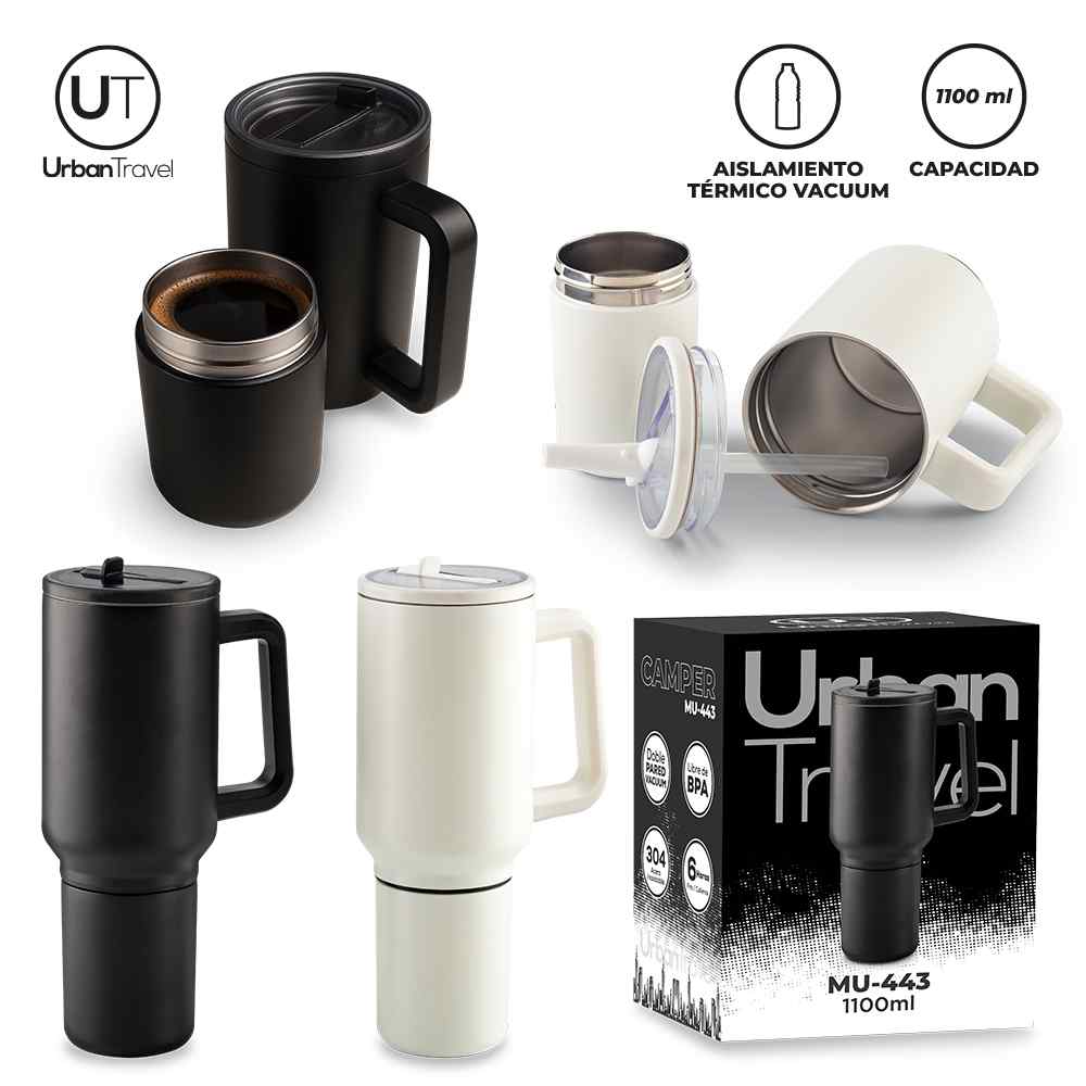 Ref. MU-443 MUG METALICO CAMPER URBAN TRAVEL 1100ml